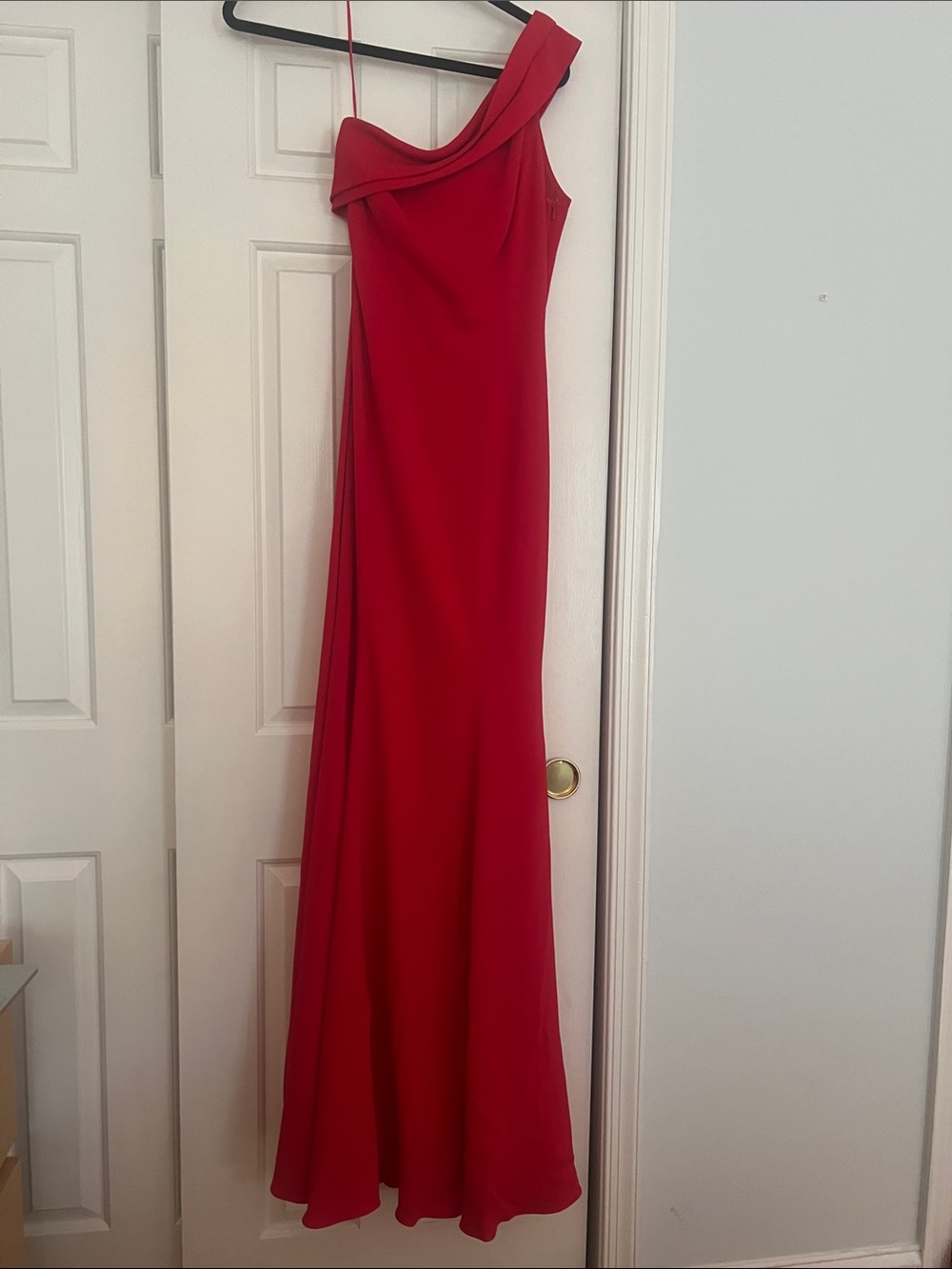 JAYGODFREY One-Shoulder Red Formal Gown